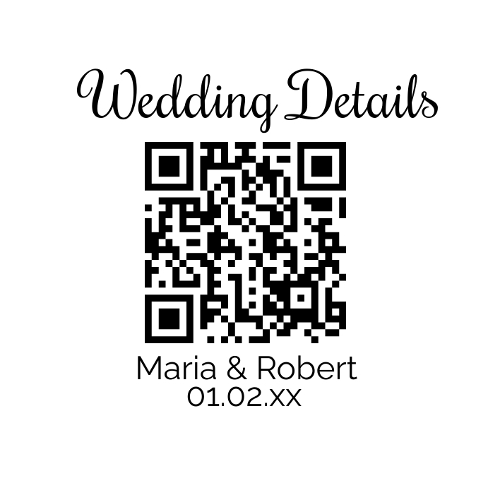 Grid Business Card With Original Design Of Qr Code Template Image copy-of-wedding-detail-qr-code-template-postermywall