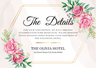 Wedding Details Card Template Postkarte