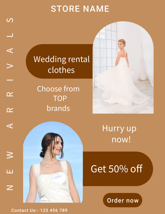Wedding Rental Clothes Promotion Template | PosterMyWall Wedding Rental Clothes Promotion Template | PosterMyWall