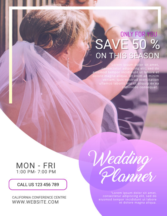 Wedding Event Planner Flyer Template PosterMyWall