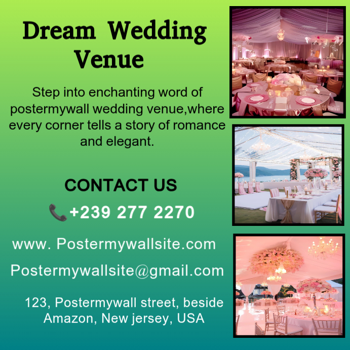 Wedding event Venue Instagram Post design Template | PosterMyWall