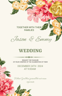 Wedding flyer Tabloid template