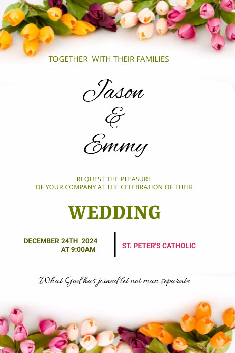 Wedding flyer Poster template