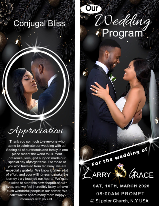 Copy of Wedding flyer program design cover | PosterMyWall