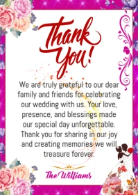 Wedding Gratitude Card A6 template