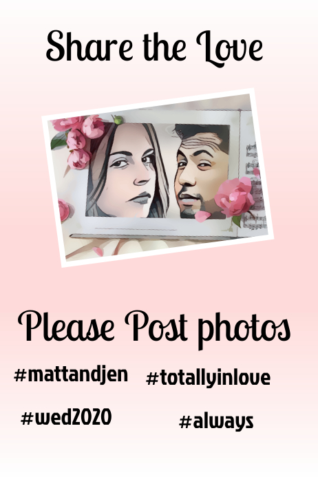 Wedding Hashtag Poster Template PosterMyWall
