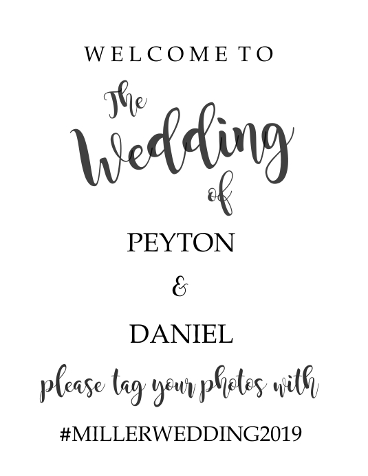 Wedding Hashtag Sign Template Postermywall