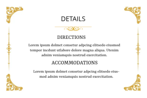 Wedding Information Card Etiqueta template