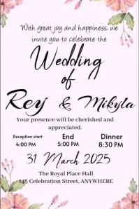 Wedding Invatation Video Plakat template