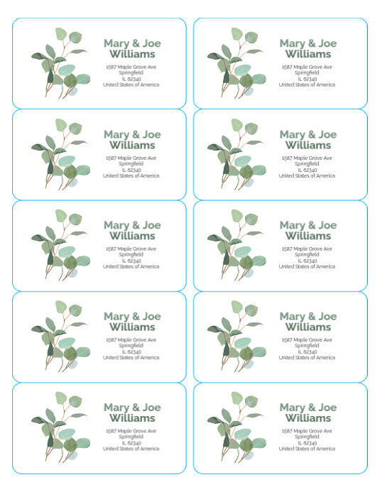 Wedding Invitation 10 Shipping Address Label Template Us Letter Flyer (Letter pang-US)