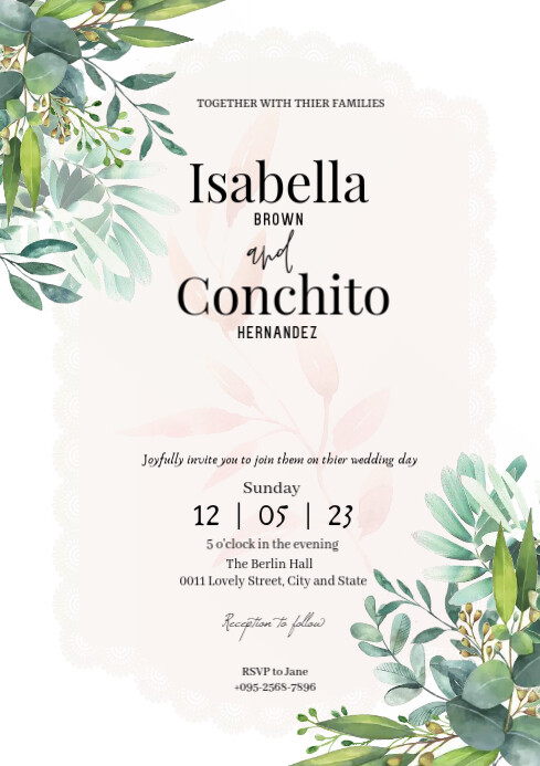 Wedding invitation a4 (1) Template | PosterMyWall