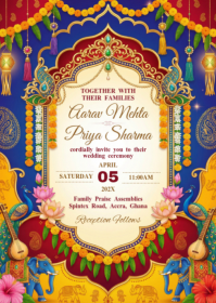 Wedding Invitation A6 template