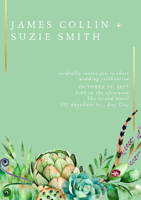 wedding invitation aesthetic Template | PosterMyWall