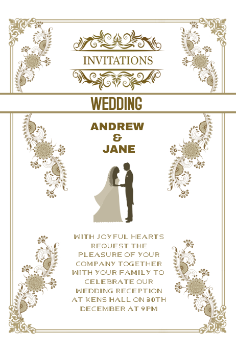 Wedding Invitation Anniversary Card Template Postermywall