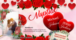 Wedding Invitation Card Design poster Facebook Ad template