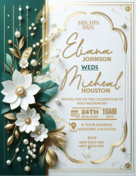 wedding invitation card Flyer (US-Letter) template