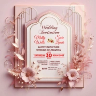 wedding invitation card Instagram Post template