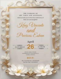 Wedding Invitation Card Design Løbeseddel (US Letter) template