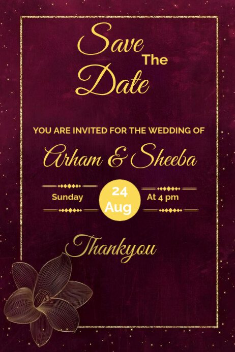 Card Design Poste R Wedding invitation card design Template | PosterMyWall