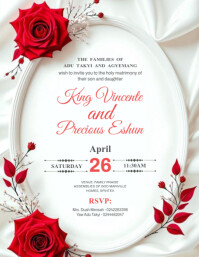 Wedding Invitation Card Design Flyer (US-Letter) template