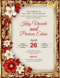 Wedding Invitation Card Design Flyer (US Letter) template