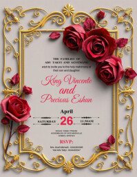 Wedding Invitation Card Design Рекламная листовка (US Letter) template