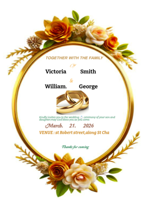 Wedding invitation card Template | PosterMyWall
