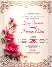 Wedding Invitation Card Design Flyer (US Letter) template