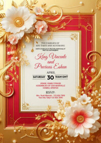 wedding invitation card A4 template