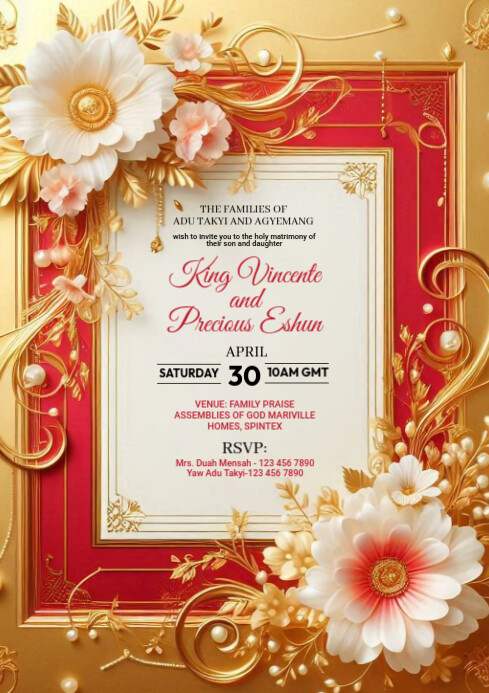 wedding invitation card A4 template
