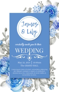 WEDDING INVITATION CARD Half Page Wide template