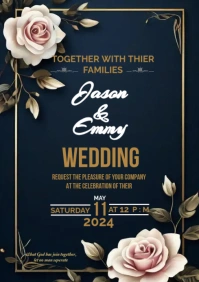 Wedding Invitation card A3 template