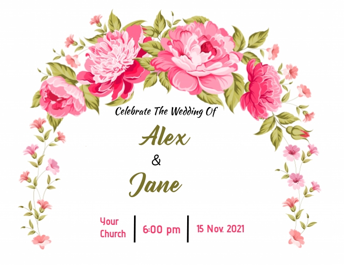wedding invitation card Flyer (US Letter) template