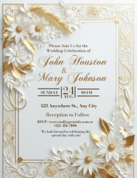 wedding invitation card Flyer (US Letter) template