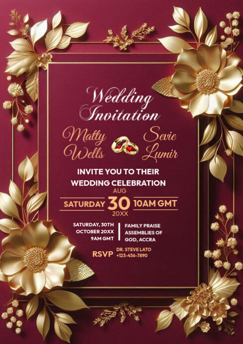wedding invitation card Modelo | PosterMyWall
