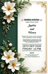 Wedding Invitation card Tabloïd template