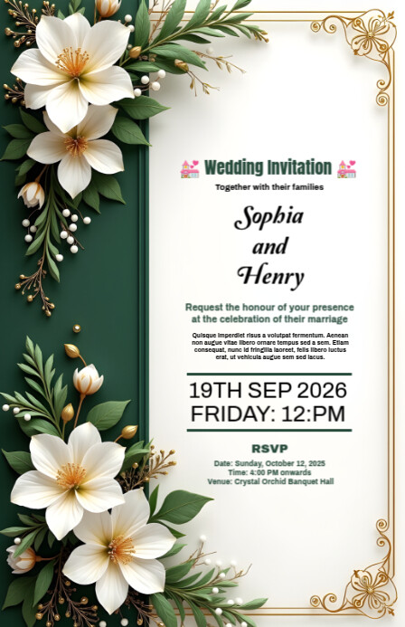 Wedding Invitation card Tabloid template