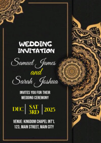wedding invitation card A4 template