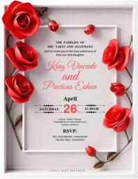 Wedding Invitation Card Design Рекламная листовка (US Letter) template