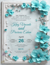 Wedding Invitation Card Design Løbeseddel (US Letter) template