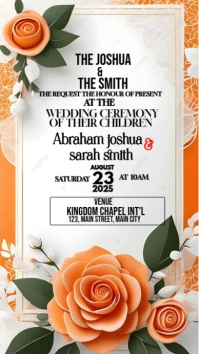 wedding invitation card História do Instagram template