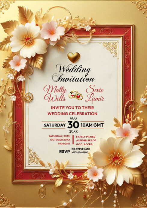 wedding invitation card Template | PosterMyWall