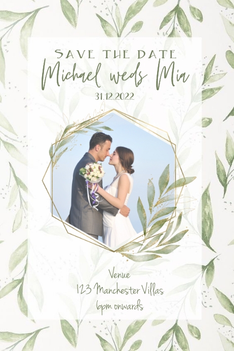 Wedding Invitation Card Cartaz template