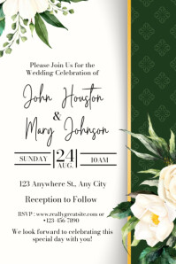 wedding invitation card Banner 4' × 6' template