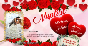 Pink Wedding Invitation Facebook-annonce Template