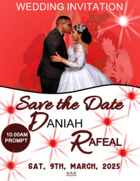 Wedding invitation card flyer design Instagram post template