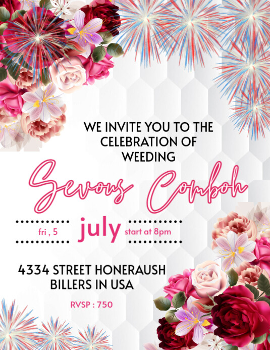 Wedding Invitation Card Flyer Pamflet (Letter AS) template