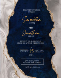 Wedding Invitation Card poster template Flyer (US Letter)