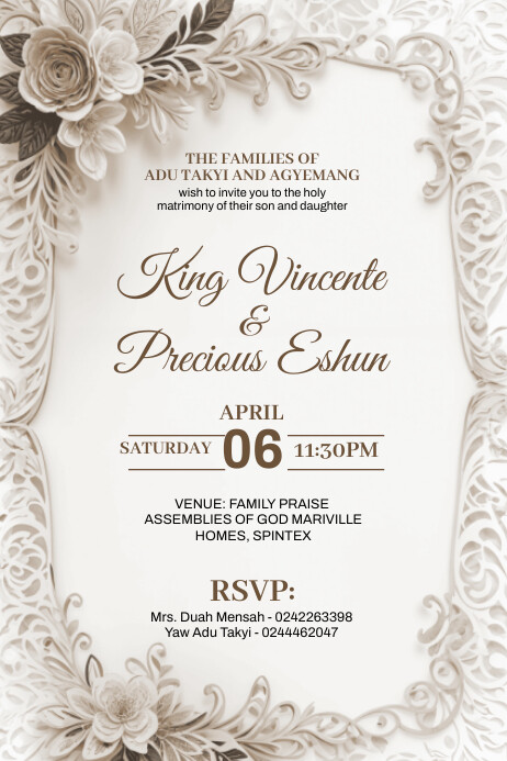 Invitation Message Poster Wedding Invitation Card Poster Template | PosterMyWall