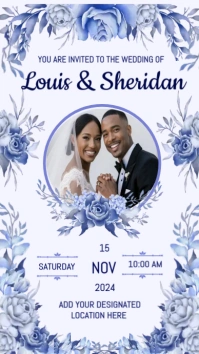 Wedding invitation card save the date hd Digital Display (9:16) template